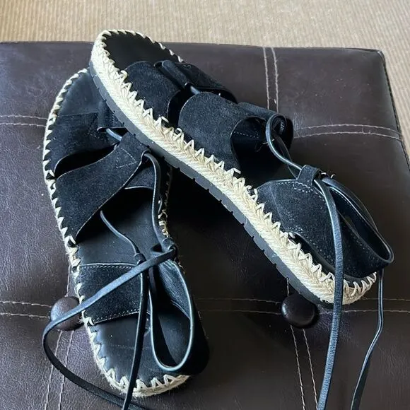 Vince ankle tie espadrilles leather sandals 38