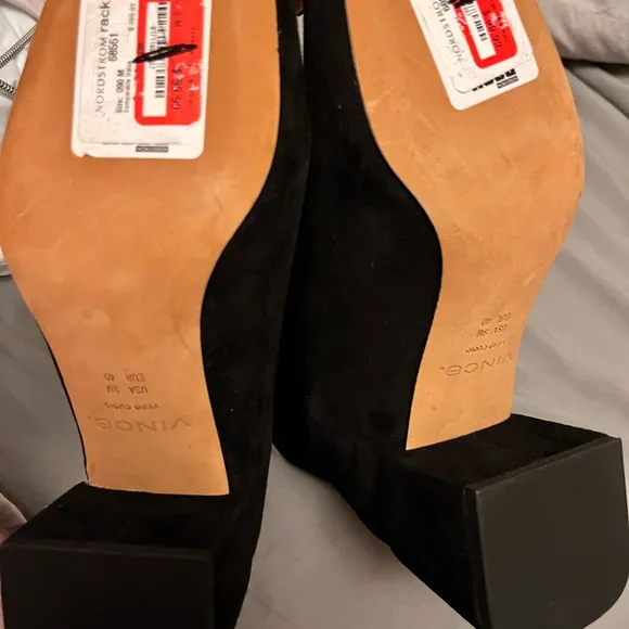 Vince Black Ankle Boots with Chunky Heel
