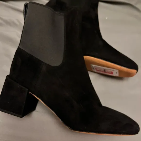 Vince Black Ankle Boots with Chunky Heel