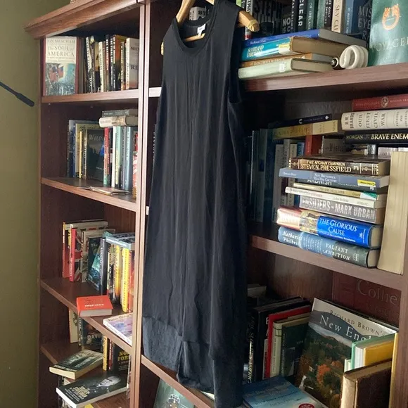 VINCE Black Silk Sleeveless Layered Tank Sheath Dress Women's Size M