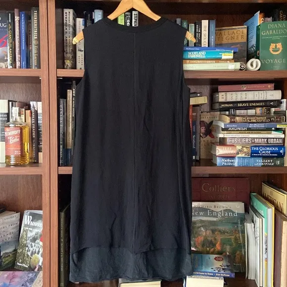 VINCE Black Silk Sleeveless Layered Tank Sheath Dress Women's Size M