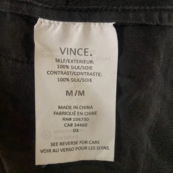 VINCE Black Silk Sleeveless Layered Tank Sheath Dress Women's Size M