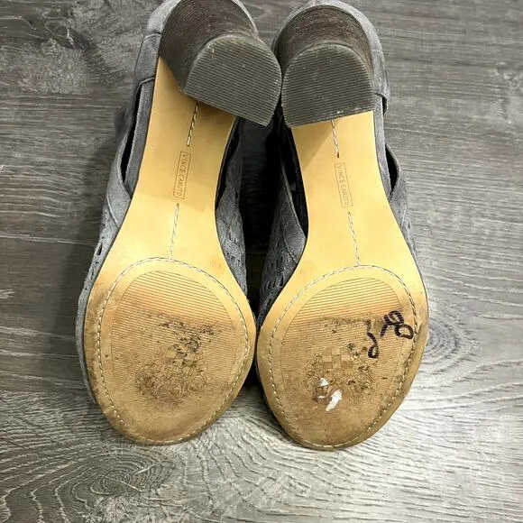 Vince Camuto Cranita Gray Suede Cutout Heeled Sandals Size 9.5