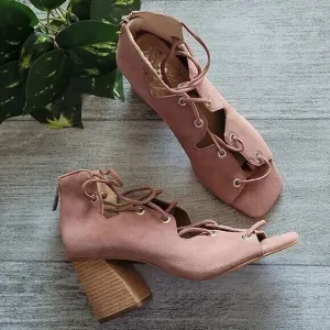 Vince Camuto Dusty Rose Nahara Leather Heeled Cage Sandal NEW Women's 7.5