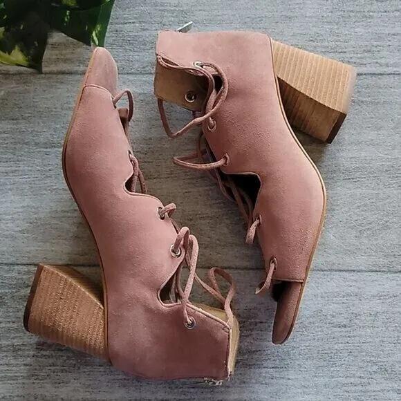 Vince Camuto Dusty Rose Nahara Leather Heeled Cage Sandal NEW Women's 7.5