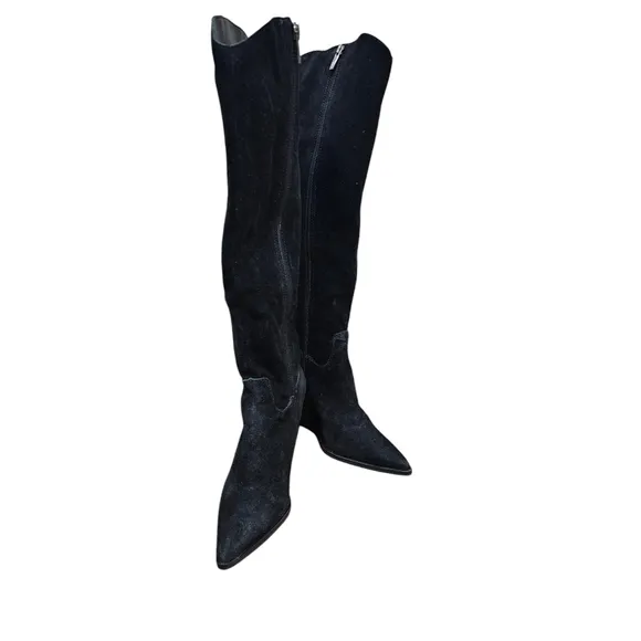 Vince Camuto Knee High  Suede  Boots  Black NWOT. Size 5