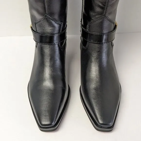 Vince Camuto Melise Knee High Boots, Black Leather, Women's 8.5