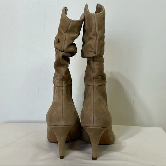 Vince Camuto Sonbela Heel Boots in Tortilla High Suede Size 8.5 NEW