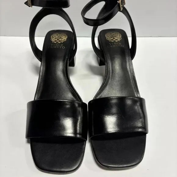 Vince Camuto Women’s Carliss, Black Ankle Strap Sandals, Size 12 M