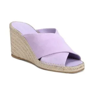 Vince Gaelan Suede Crisscross Wedge Espadrilles Sandals In Violetta size 9