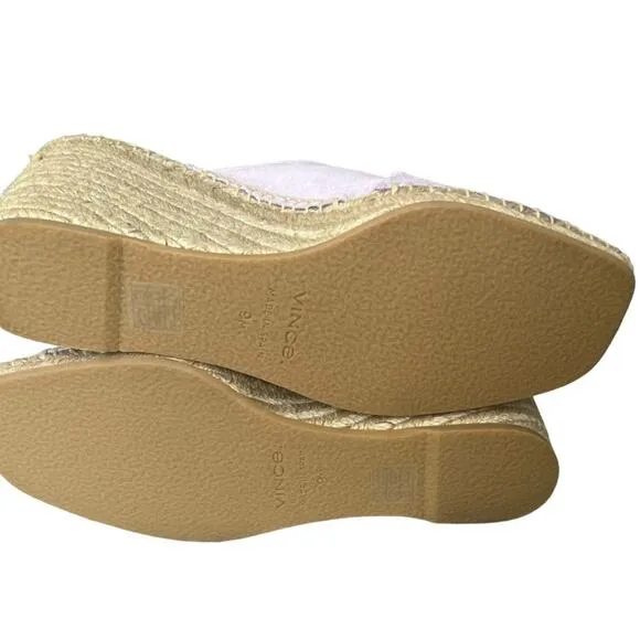 Vince Gaelan Suede Crisscross Wedge Espadrilles Sandals In Violetta size 9