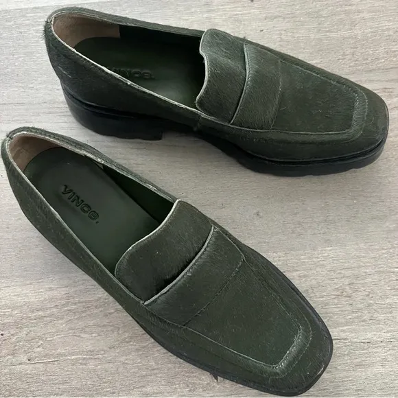Vince Green Robin Pony Hair Loafers