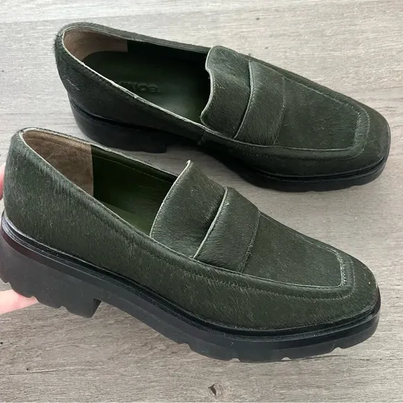 Vince Green Robin Pony Hair Loafers