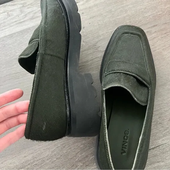 Vince Green Robin Pony Hair Loafers