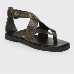 Vince Morris Snake-Print Strappy Thong Sandals Size 8