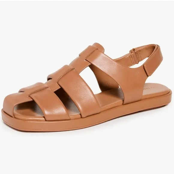 Vince Rava Fisherman Sandal Tan Brown Leather Shoe Sandals 8.5 / 38.5