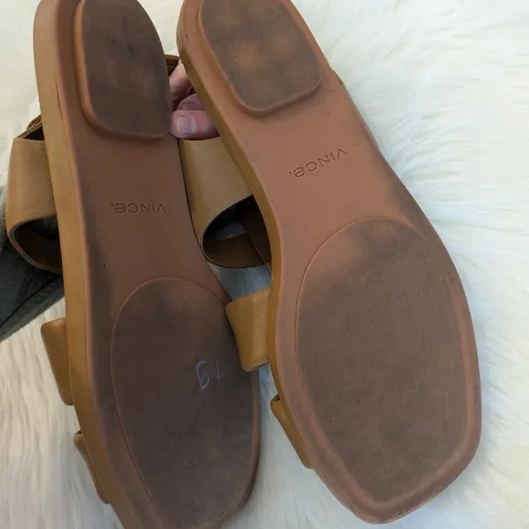 Vince Rava Fisherman Sandal Tan Brown Leather Shoe Sandals 8.5 / 38.5