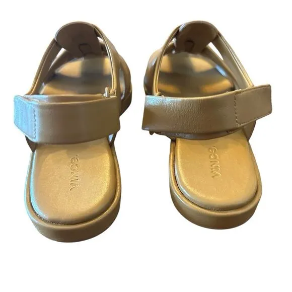 Vince Rava Strappy Fisherman Leather Sandals Minimal Sophisticated Tan NEW 9