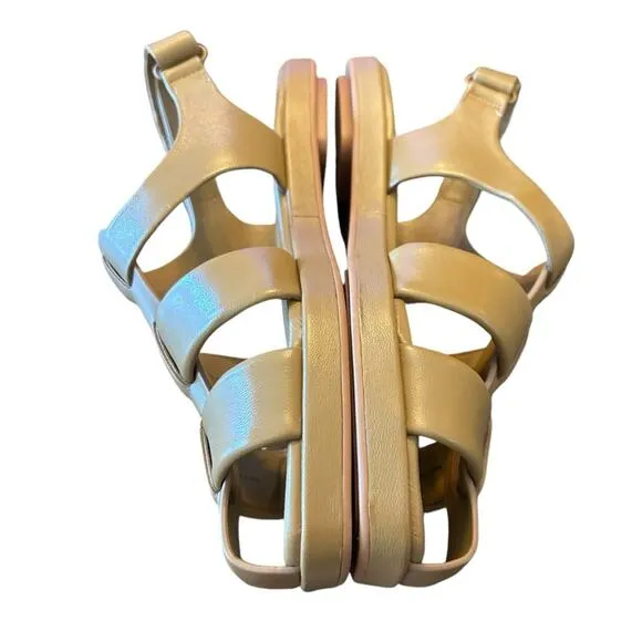 Vince Rava Strappy Fisherman Leather Sandals Minimal Sophisticated Tan NEW 9