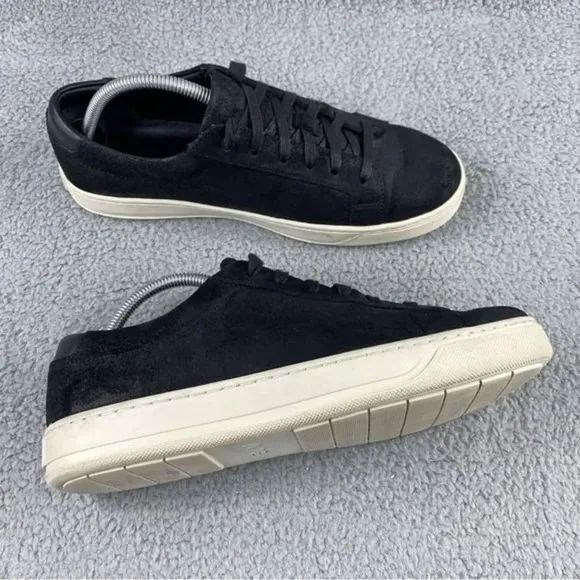 Vince brady suede Sneakers Leather‎ Lace Up Mens Size 9 Shoes Black Round Toes