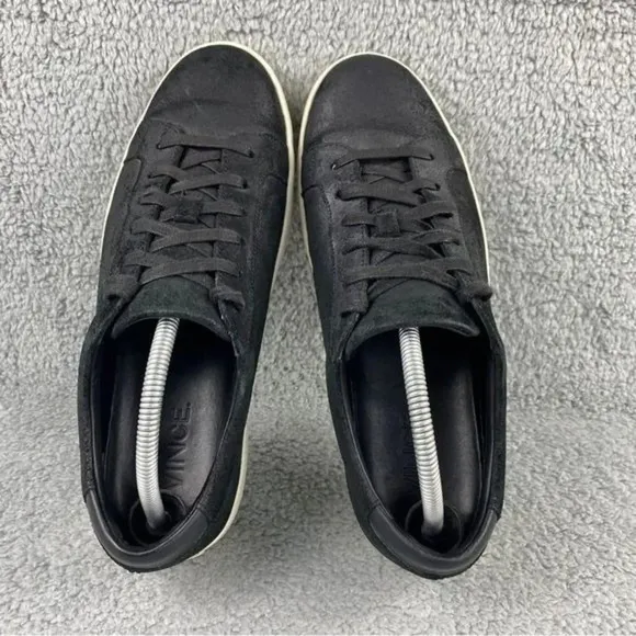Vince brady suede Sneakers Leather‎ Lace Up Mens Size 9 Shoes Black Round Toes