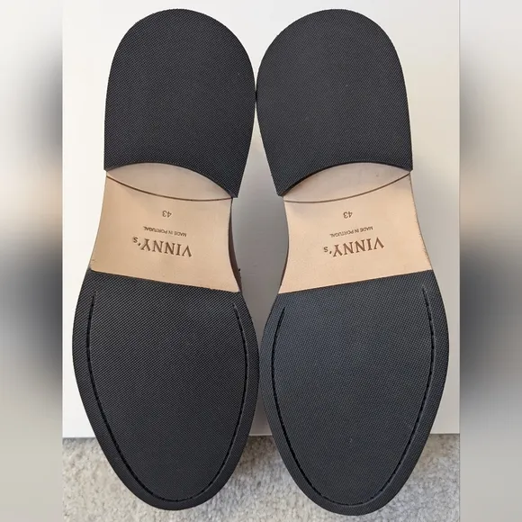 Vinny's Men's Townee Penny Loafer in Cognac Polido Leather