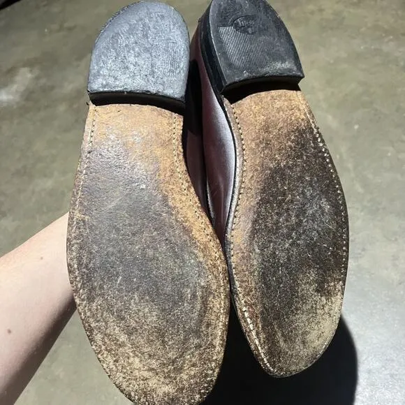 Vintage 80s Maroon Leather Penny Loafers 10.5
