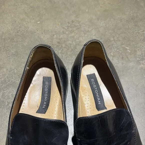 Vintage 90s Bostonian Black Leather Penny Loafers 7.5