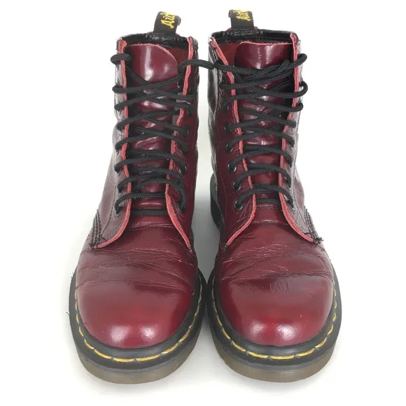 Vintage 90's Dr. Doc Martens Boots 9732 Red Made in England Grunge Unisex 4-6