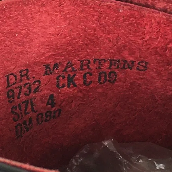 Vintage 90's Dr. Doc Martens Boots 9732 Red Made in England Grunge Unisex 4-6