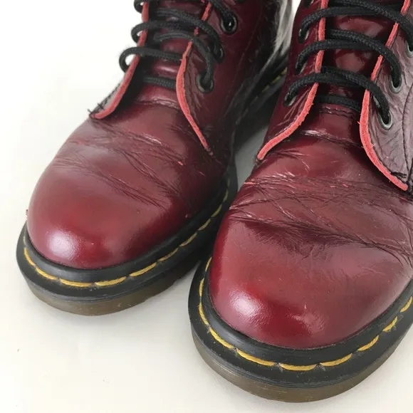 Vintage 90's Dr. Doc Martens Boots 9732 Red Made in England Grunge Unisex 4-6