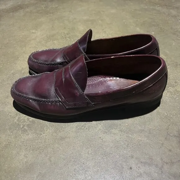 Vintage 90s GH Bass Weejuns Maroon Penny Loafers 11