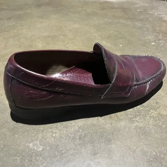 Vintage 90s GH Bass Weejuns Maroon Penny Loafers 11
