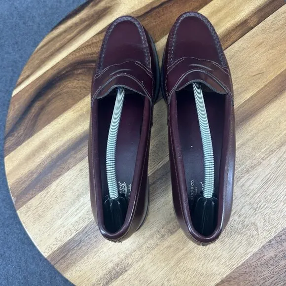 Vintage 90s GH Bass Weejuns Maroon Penny Loafers 9AA 1990s