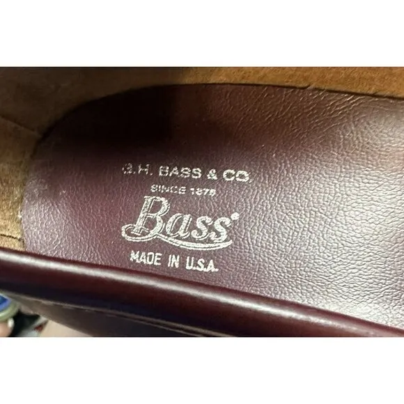 Vintage 90s GH Bass Weejuns Maroon Penny Loafers 9AA 1990s