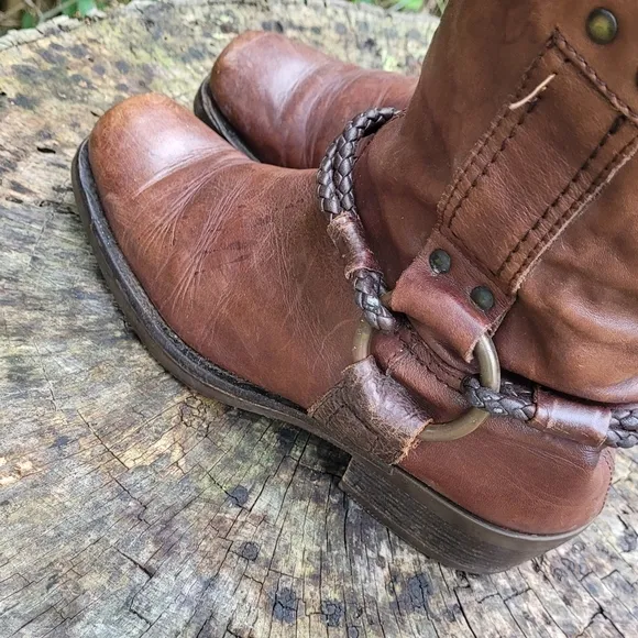 Vintage 90s Pull-On Slouch Boots/Steampunk Boots