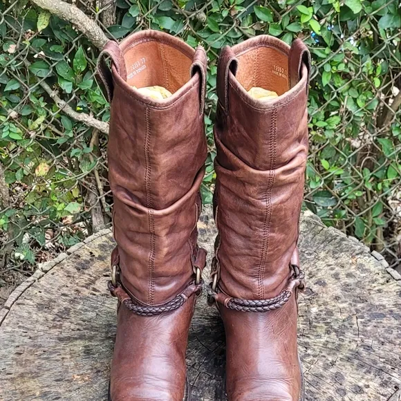 Vintage 90s Pull-On Slouch Boots/Steampunk Boots