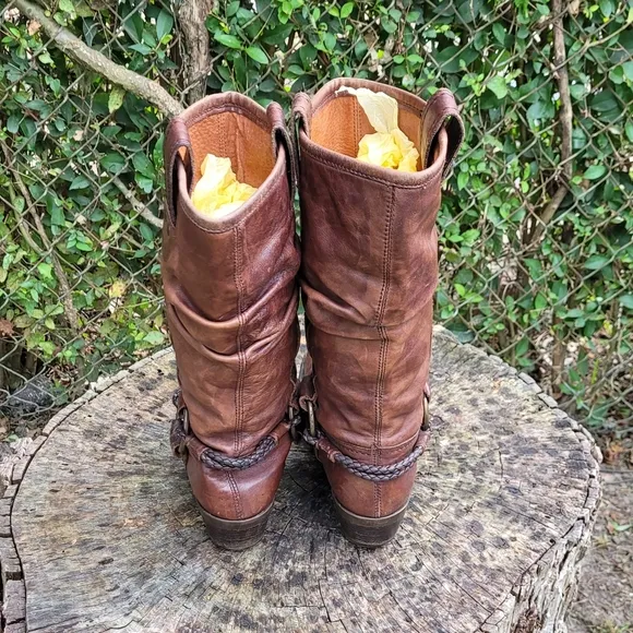 Vintage 90s Pull-On Slouch Boots/Steampunk Boots
