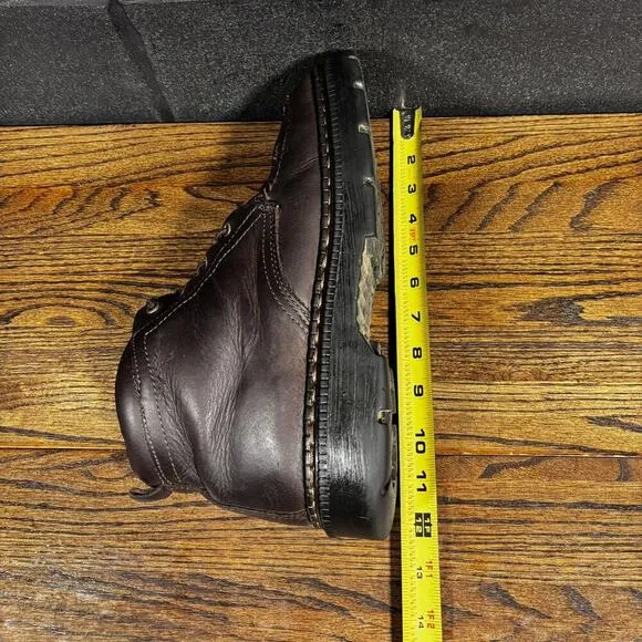 Vintage American Eagle Chunky Brown Leather Platform Moc Toe Boots Men’s 11