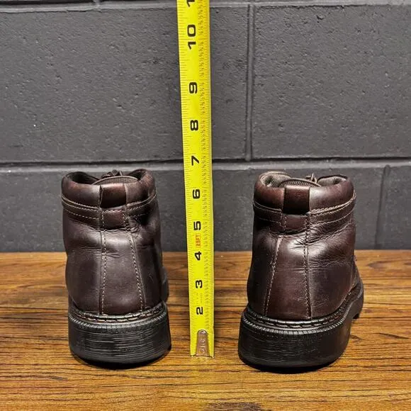 Vintage American Eagle Chunky Brown Leather Platform Moc Toe Boots Men’s 11
