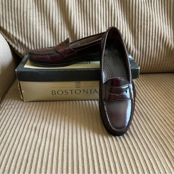 Vintage Bostonian Wine Penny Loafers - Size 9N - Made in USA - EUC