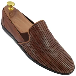 Vintage Bragano Italy Driving Casual Loafers Mens 8M Brown Basket Weave Slip-ons