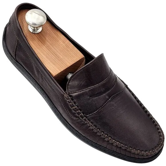 Vintage Bragano Loafers Cole Haan Italy Mens 7 Brown Leather Dress Shoes Loafers