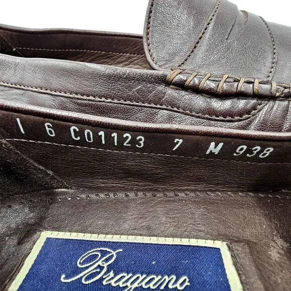 Vintage Bragano Loafers Cole Haan Italy Mens 7 Brown Leather Dress Shoes Loafers