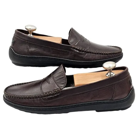 Vintage Bragano Loafers Cole Haan Italy Mens 7 Brown Leather Dress Shoes Loafers