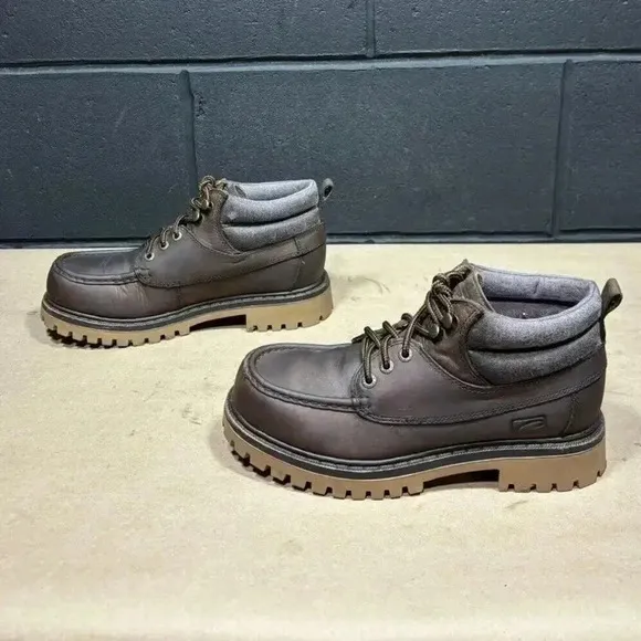 Vintage Candies Y2K Brown Leather Chunky Combat Boots Women’s Sz 8 M