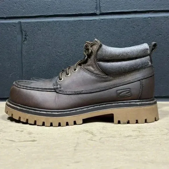 Vintage Candies Y2K Brown Leather Chunky Combat Boots Women’s Sz 8 M
