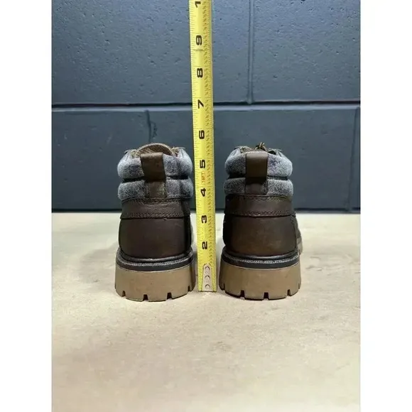 Vintage Candies Y2K Brown Leather Chunky Combat Boots Women’s Sz 8 M