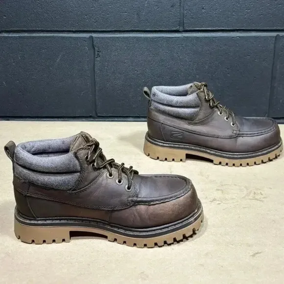 Vintage Candies Y2K Brown Leather Chunky Combat Boots Women’s Sz 8 M
