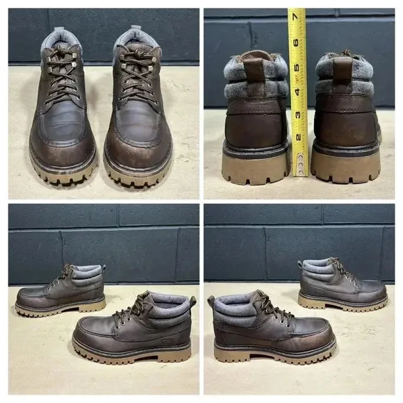 Vintage Candies Y2K Brown Leather Chunky Combat Boots Women’s Sz 8 M
